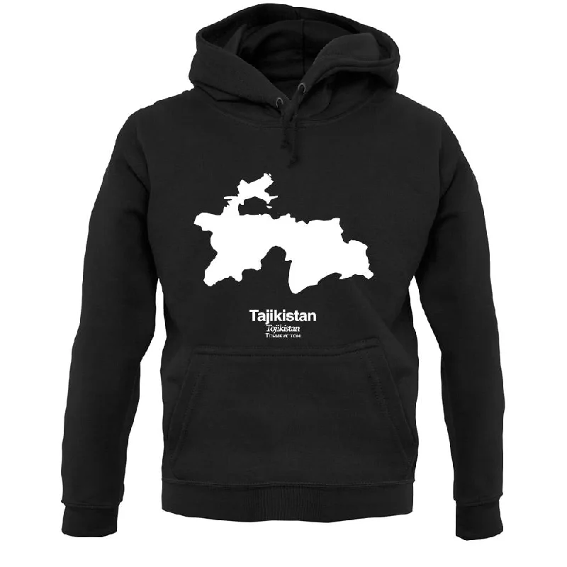 Tajikistan Silhouette Unisex Hoodie Hoodie with Mock Neck Collared Structured