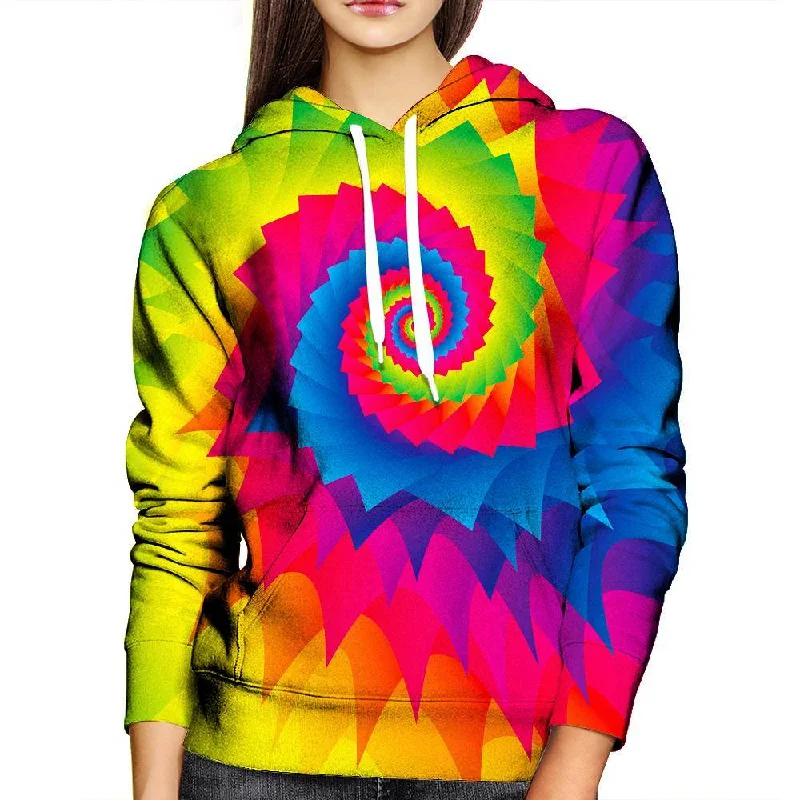 Tie Dye Swirl Womens Hoodie Hoodie with V-Neck Classic Versatile