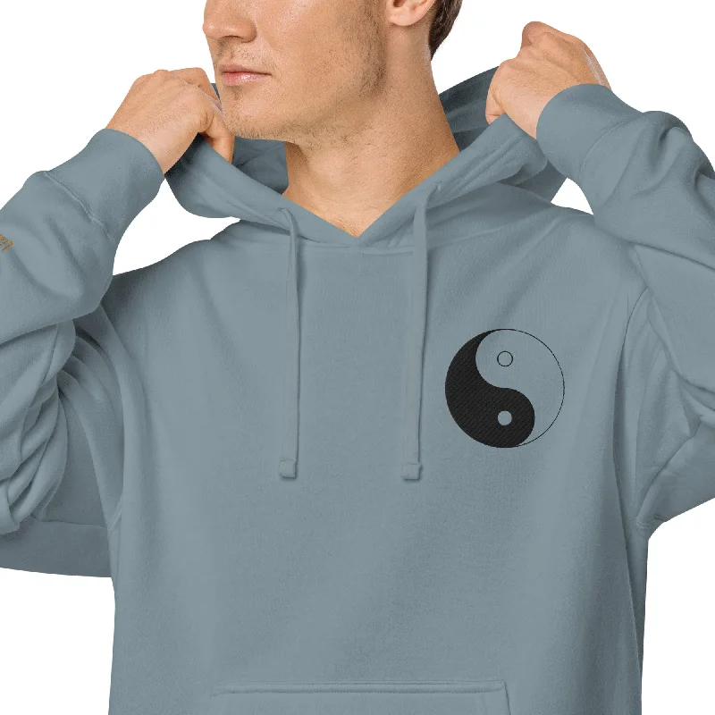 Yin Yang Design Unisex Pigment-Dyed Hoodie Hoodie with Drop Shoulder Relaxed Streetwear Yin Yang Design Unisex Pigment-Dyed Hoodie Hoodie with Drop Shoulder Relaxed Streetwear