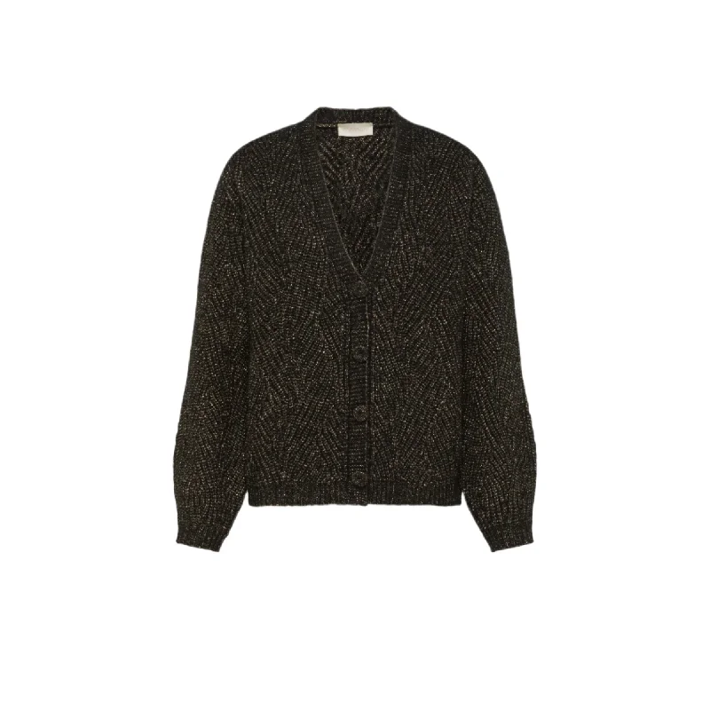 Momoni SAIKI Ladies Wool-Lurex Ace Cardigan in Cable Rib Stitch Lace Blend Ribbed Blend Corduroy Blend Momoni SAIKI Ladies Wool-Lurex Ace Cardigan in Cable Rib Stitch Lace Blend Ribbed Blend Corduroy Blend