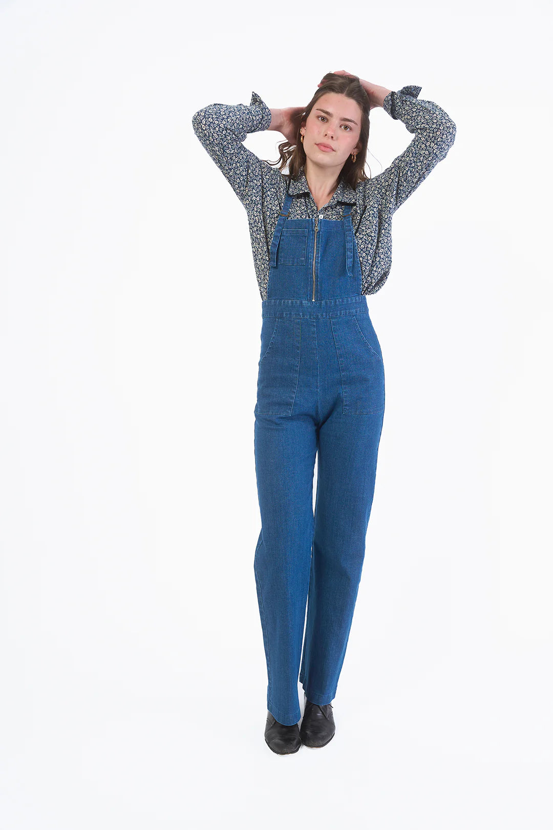 Denim Overalls Chic Belted Romper