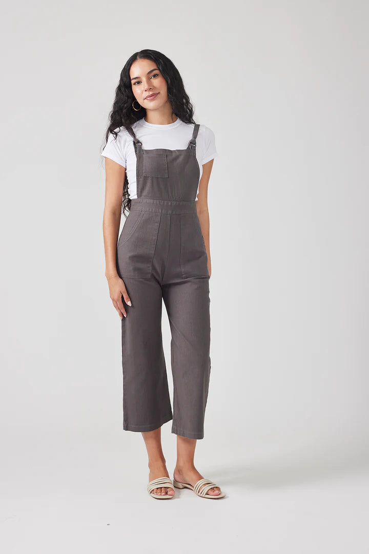 Cropped Overalls - Clay Cropped Wide-Leg Overalls