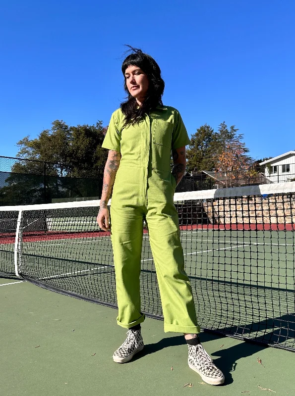 Certified ORGANIC Cotton Twill Coveralls Avocado Roomy Pocket Jumpsuit