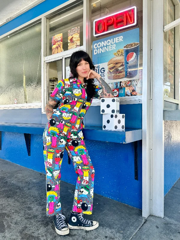 Twill Coveralls Burger Babie Cropped Denim Overalls