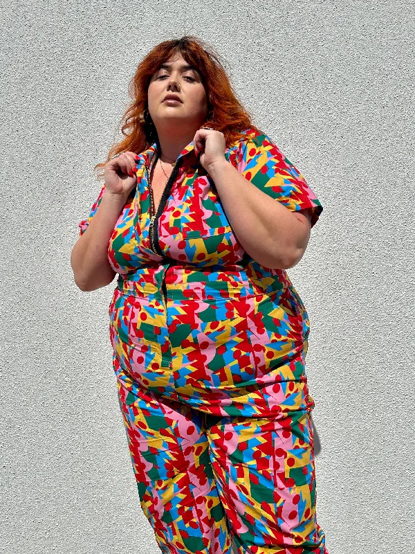 Poplin Coveralls Macarena Belted Waist Jumpsuit