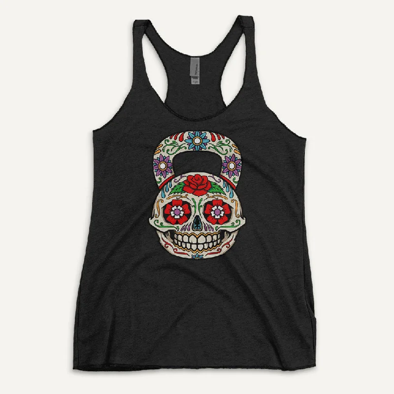 Dia De Los Muertos Kettlebell Design Women’s Tank Top athletic tank top