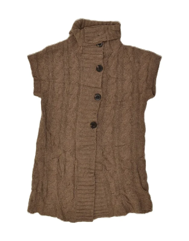 EDDIE BAUER Womens Short Sleeve Cardigan Sweater UK 10 Small Brown Rayon Fabric Velvet Fabric Corduroy Fabric EDDIE BAUER Womens Short Sleeve Cardigan Sweater UK 10 Small Brown Rayon Fabric Velvet Fabric Corduroy Fabric