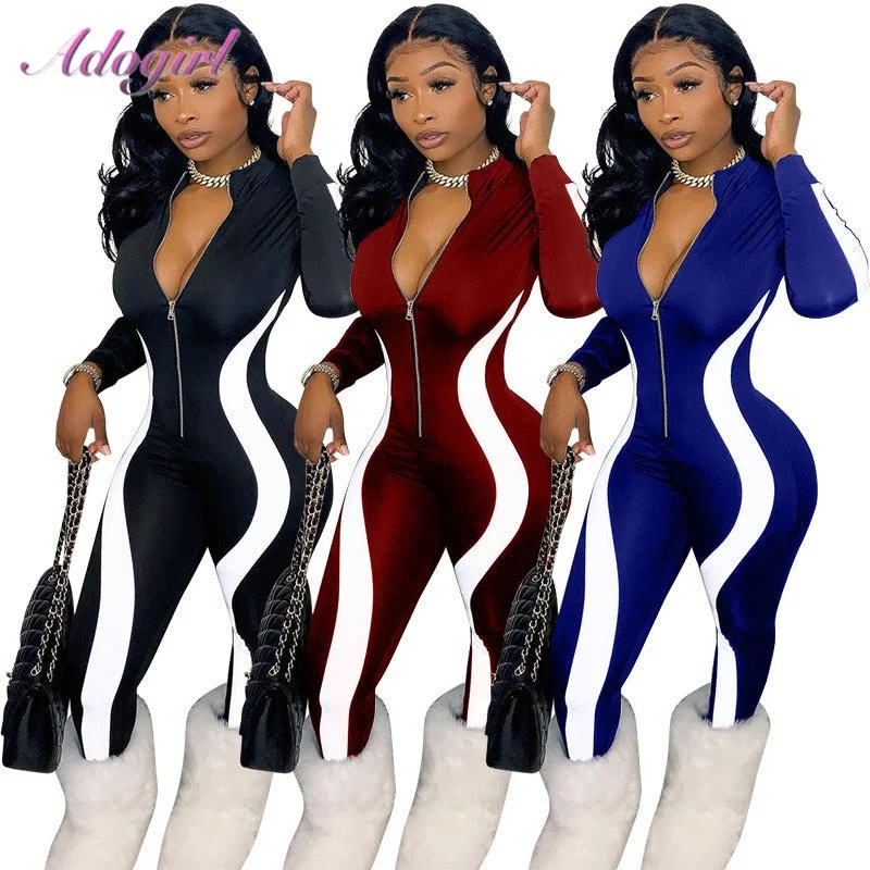Fitness Sportwear Rompers Women Casual Stripe Patchwork Long Sleeve Zippes V Neck Workout Jumpsuit Outfit One Piece Overalls Sleeveless Linen Jumpsuit Fitness Sportwear Rompers Women Casual Stripe Patchwork Long Sleeve Zippes V Neck Workout Jumpsuit Outfit One Piece Overalls Sleeveless Linen Jumpsuit
