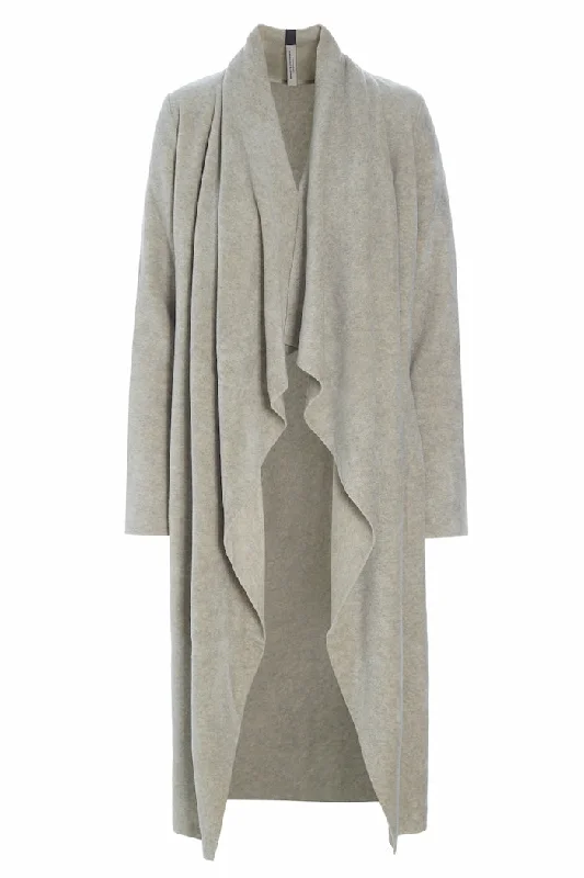 LONG CARDIGAN W/ WATERFALL - 7131 - SAND Jersey Fabric Tulle Fabric Batik Fabric