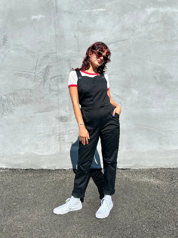 Twill Classic Overalls Black Comfy Lounge Overalls