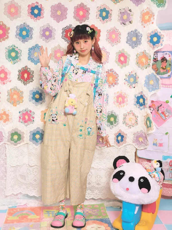 Yellow plaid casual overalls【s0000007677】 Boho Printed Jumpsuit