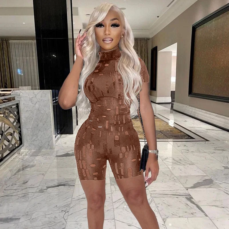 Sexy Hollow Out Hole Bodycon Jumpsuit Women Short Sleeve Sheer Romper Playsuit Party Club Summer Overalls Shorts Vetement Femme Oversized Casual Overalls Sexy Hollow Out Hole Bodycon Jumpsuit Women Short Sleeve Sheer Romper Playsuit Party Club Summer Overalls Shorts Vetement Femme Oversized Casual Overalls