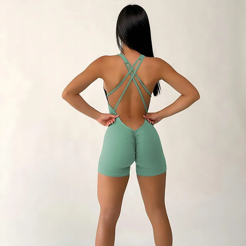 Short Jumpsuit Playsuit Women Sexy Sports One-piece Overalls Fitness Suit Backless Cross Romper Bodysuit Slim Yoga Gym Wear Adjustable Strap Overalls Short Jumpsuit Playsuit Women Sexy Sports One-piece Overalls Fitness Suit Backless Cross Romper Bodysuit Slim Yoga Gym Wear Adjustable Strap Overalls