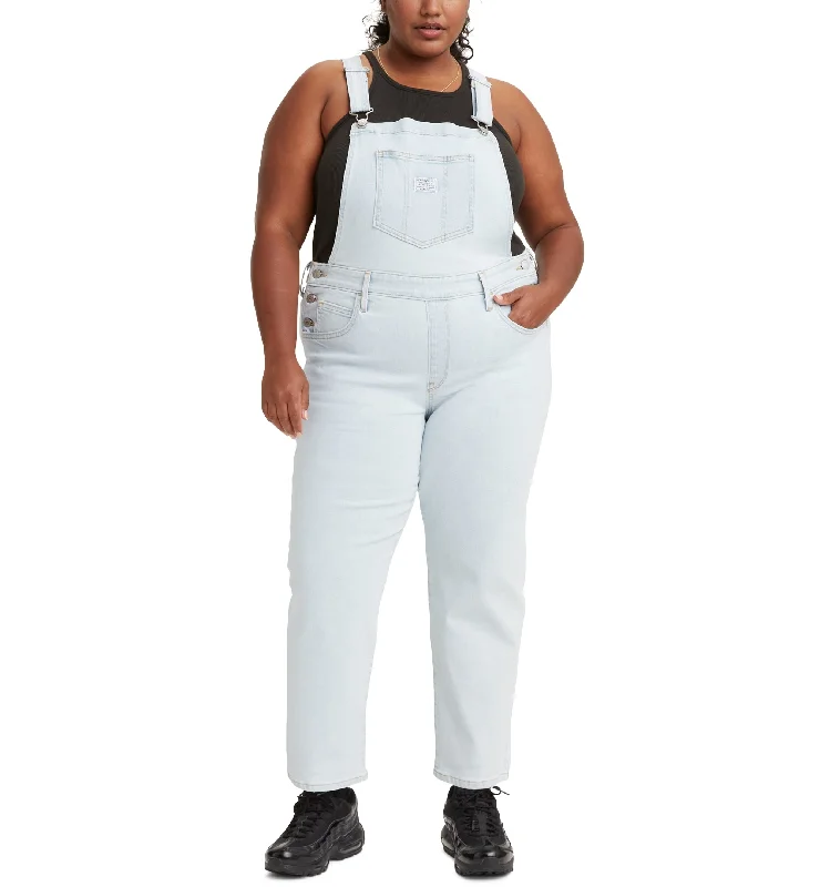 Levis Trendy Plus Size Everyday Denim Overalls Short-Sleeve Denim Jumpsuit