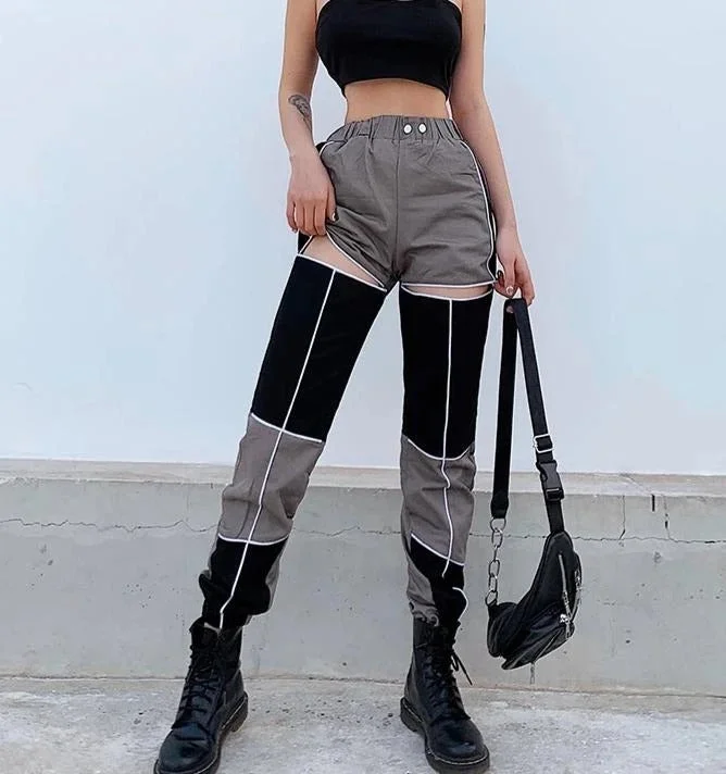 Thigh cutout overalls Tapered Leg Overalls