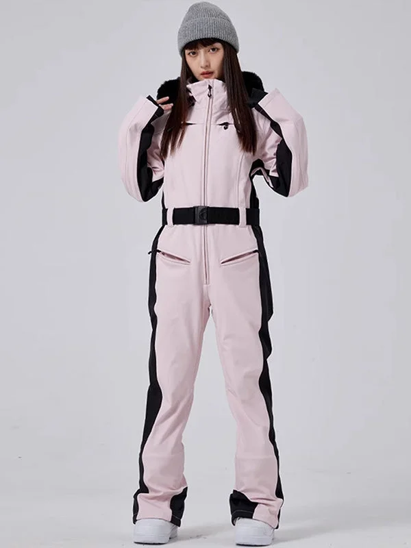 Women's Alpine Elegance Faux-Fur All-Inclusive Ski Overalls Classic Bib Overalls