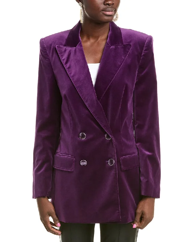 Alberta Ferretti Velvet Blazer Women's Leather Blazer