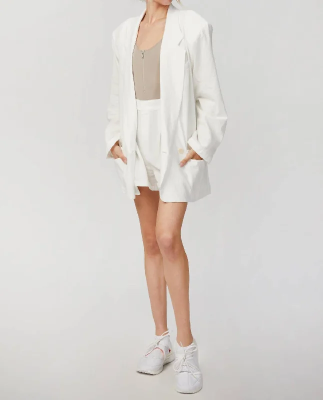 Beach Blazer In White Women's Handmade Blazer