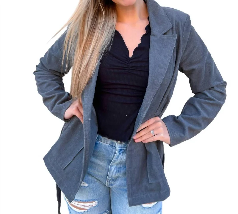 Callie Corduroy Blazer In Black Women's Designer Suit