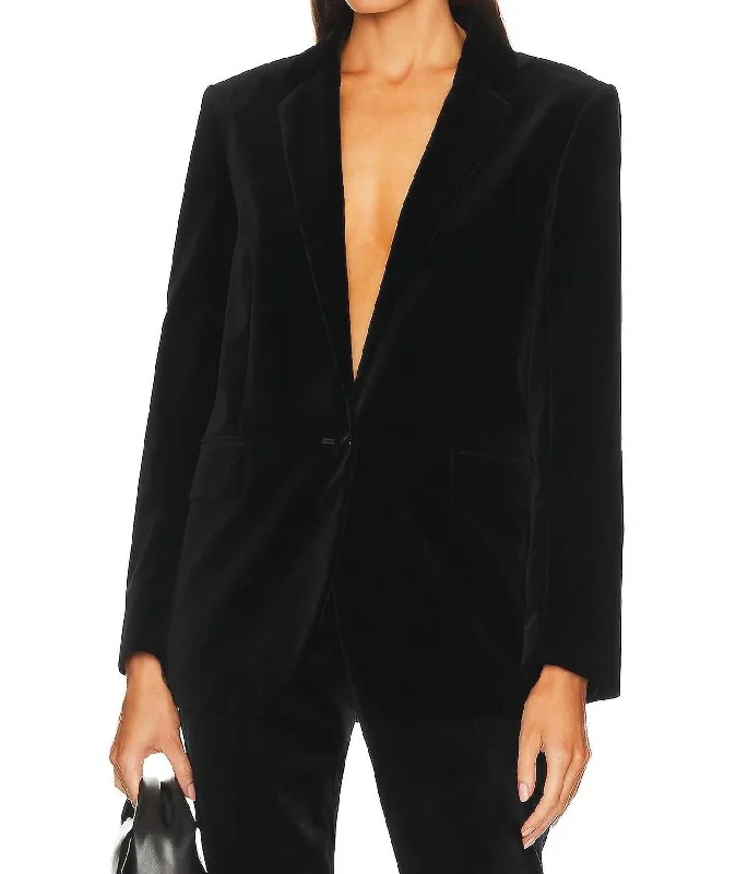 Casual Blazer In Black Women's Print Jacket
