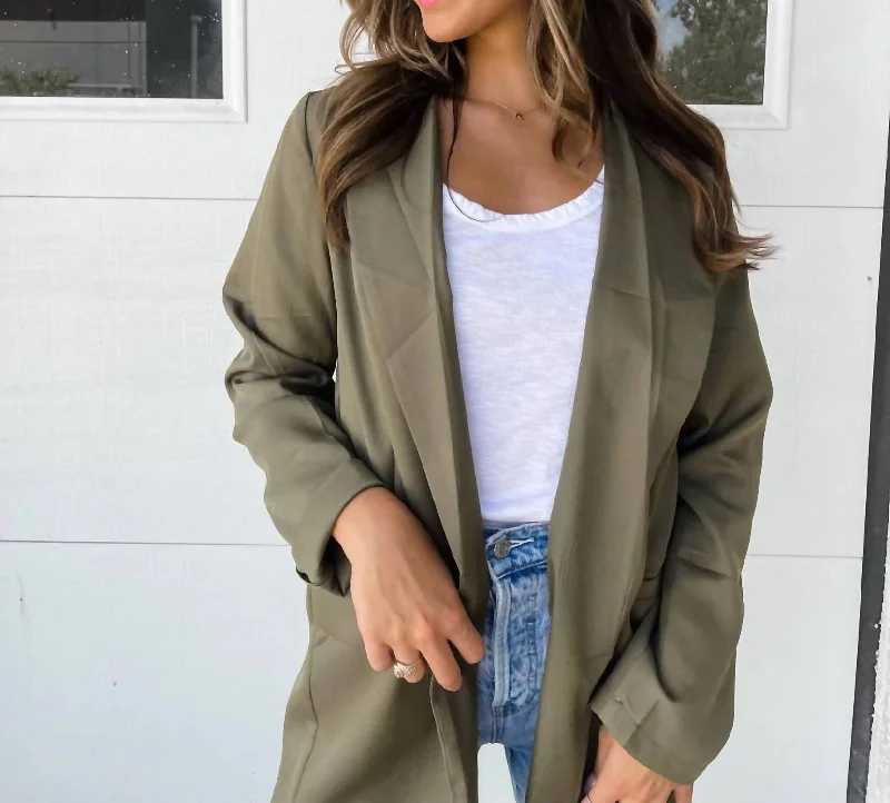 Clara Blazer In Olive Women's Plaid Suit