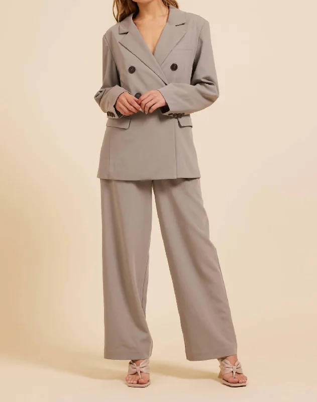 Double Breasted Blazer In Olive Women's Boutique Suit