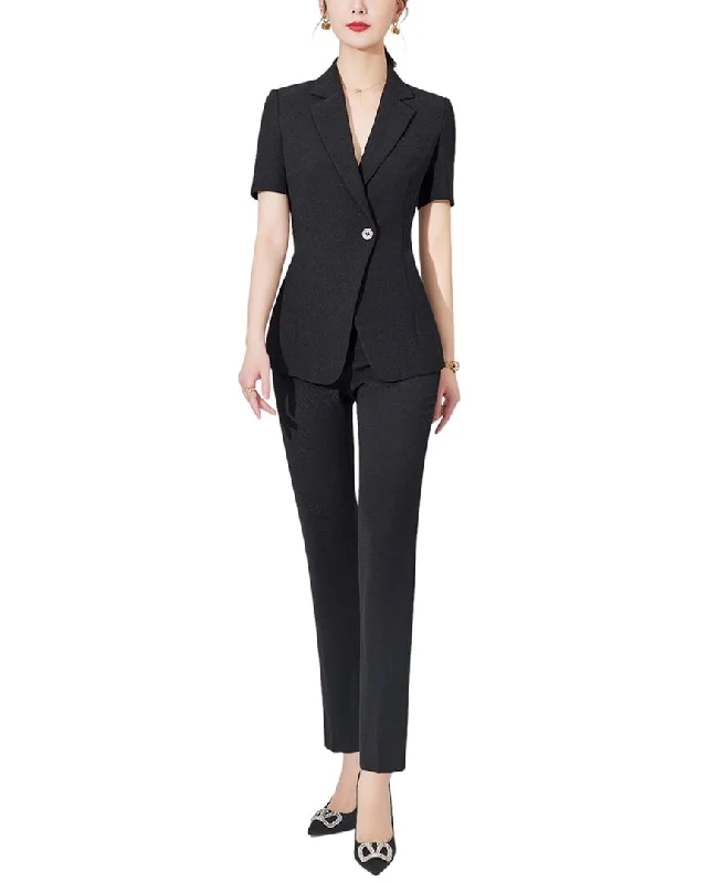 ELAINE 2pc Blazer & Pant Set Women's Navy Jacket