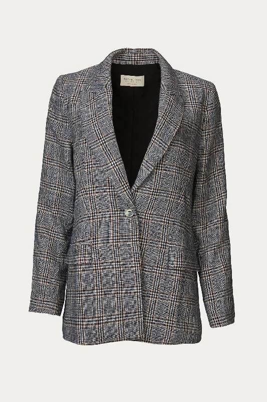 Garance Blazer In Blue Check Women's Party Jacket