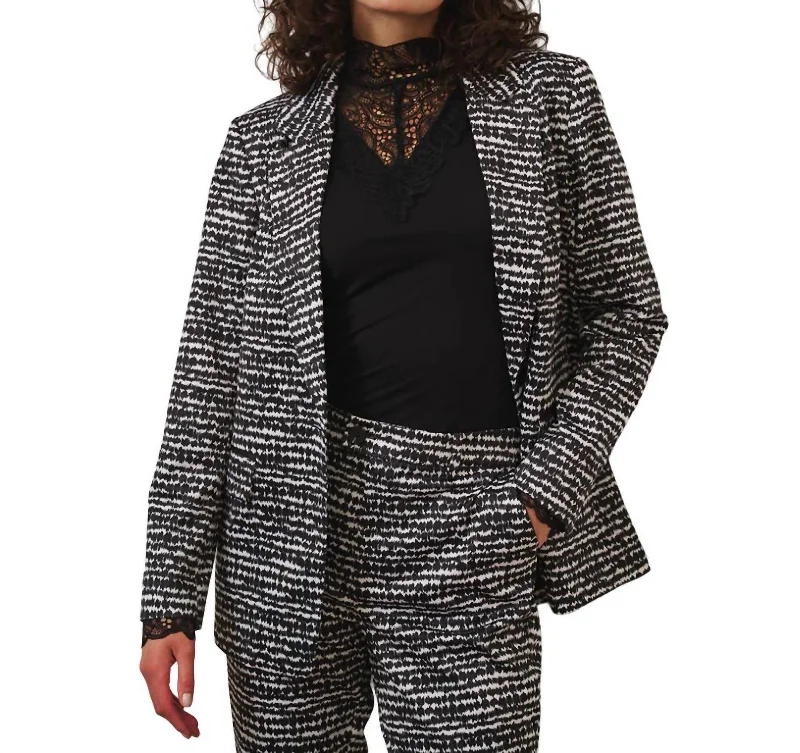 Graphic Illusion Blazer In Print Women's Luxurious Jacket