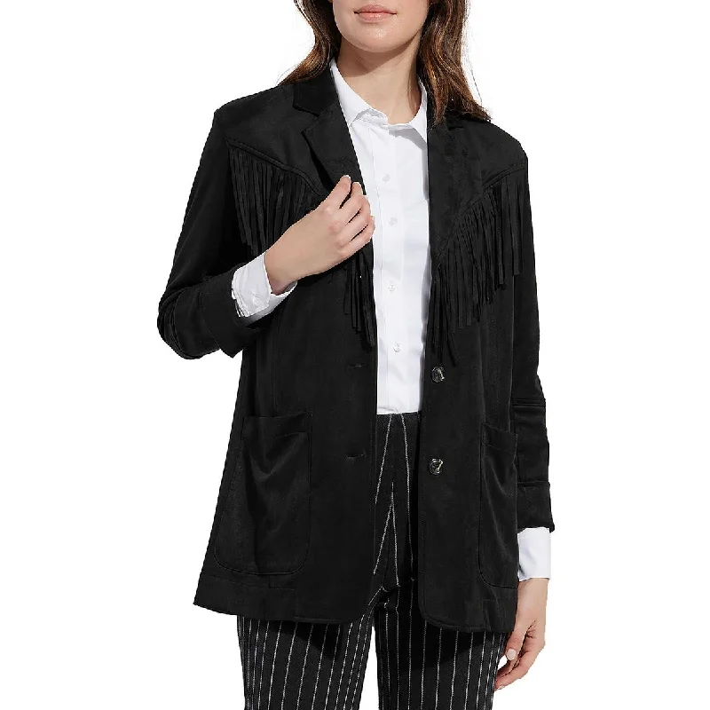 Lysse Womens Faux Suede Vegan Two-Button Blazer Women's Handmade Blazer