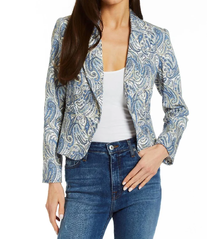 Milo Paisley Blazer In Bluebird Women's Boutique Suit