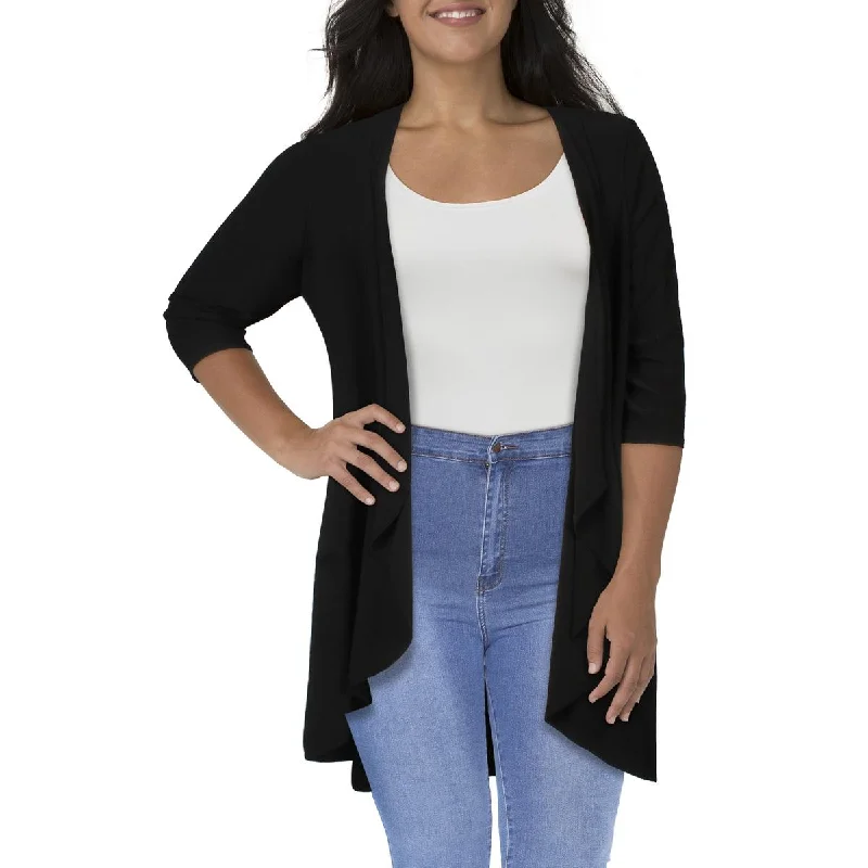 Plus Womens Knit Office Duster Blazer Plus Size Women's Coat