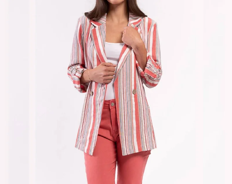 Red Combo Blazer Women's Classic Blazer