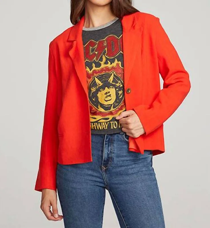 Santana Blazer In Red Women's High-End Blazer