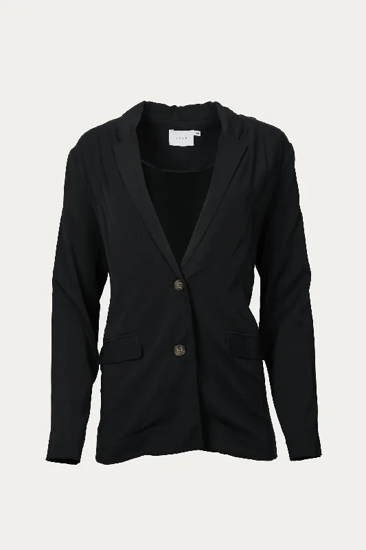 Single-Breasted Blazer In Black Women's Simple Jacket