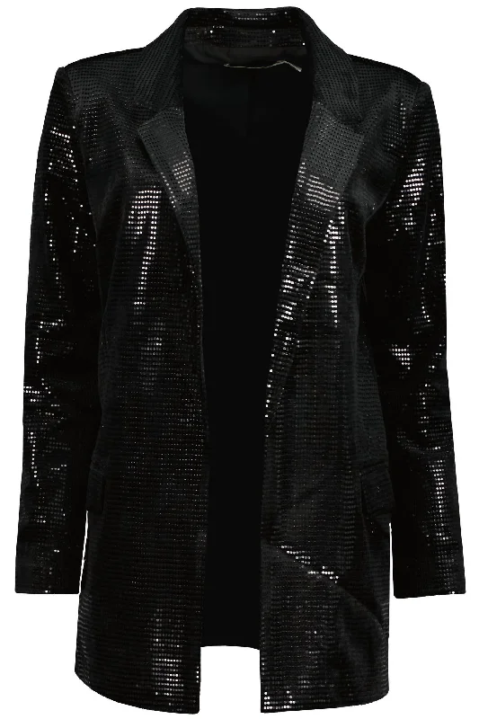 Steal The Night Sequin Blazer In Black Women's Elegant Suit