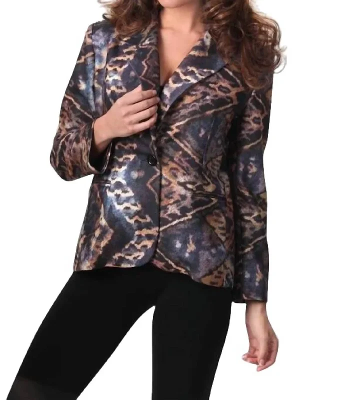 Tribal Blazer In Black Multi Women's Travel Jacket