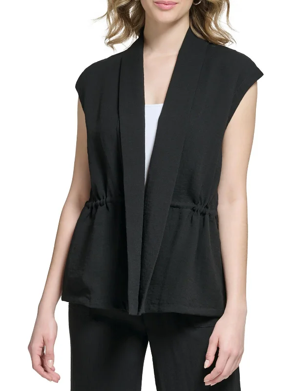 Womens Shawl Collar Sleeveless Open-Front Blazer Women's Pencil Blazer