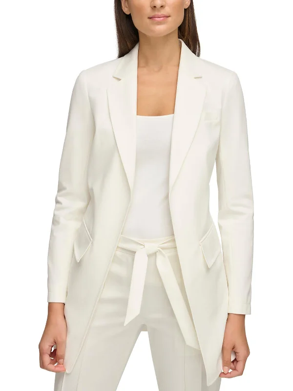 Womens Solid Cotton One-Button Blazer Women's Simple Jacket