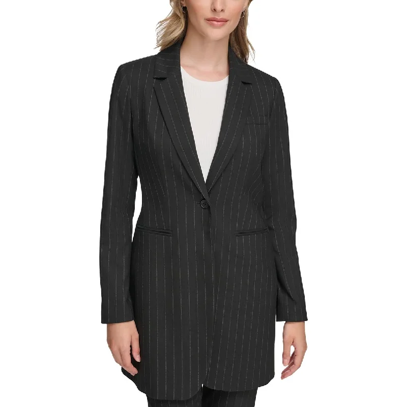 Womens Stiped Business One-Button Blazer Milan Custom Blazer
