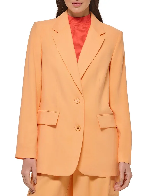 Womens Woven Long Sleeves Two-Button Blazer Plus Size Women's Coat