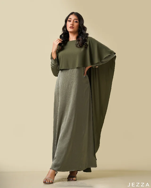 A-Line Dress With Cape 56001 Tunics Denim casual