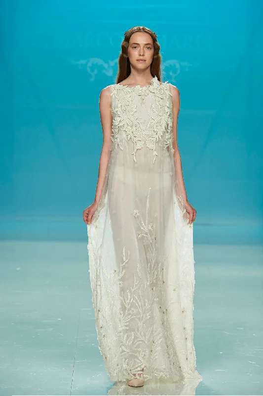 Cape style embrodiered gown Tunics Timeless classic