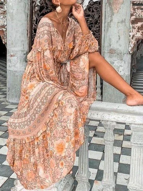 New Style Plus Size Stitching Long Dress Tunics Office stylish