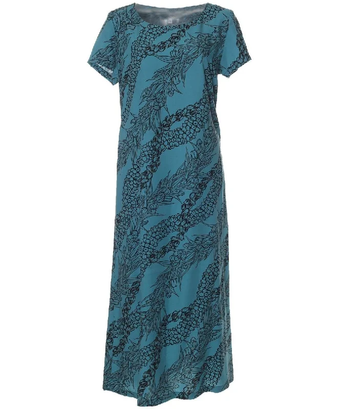 Maxi Long Dress Signature Lei with Sleeves Tunics Plaid country