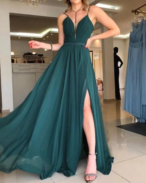 A-Line Open Back Chiffon Long Dress Bridesmaid Dresses With Slit Turtleneck Warm Winter A-Line Open Back Chiffon Long Dress Bridesmaid Dresses With Slit Turtleneck Warm Winter