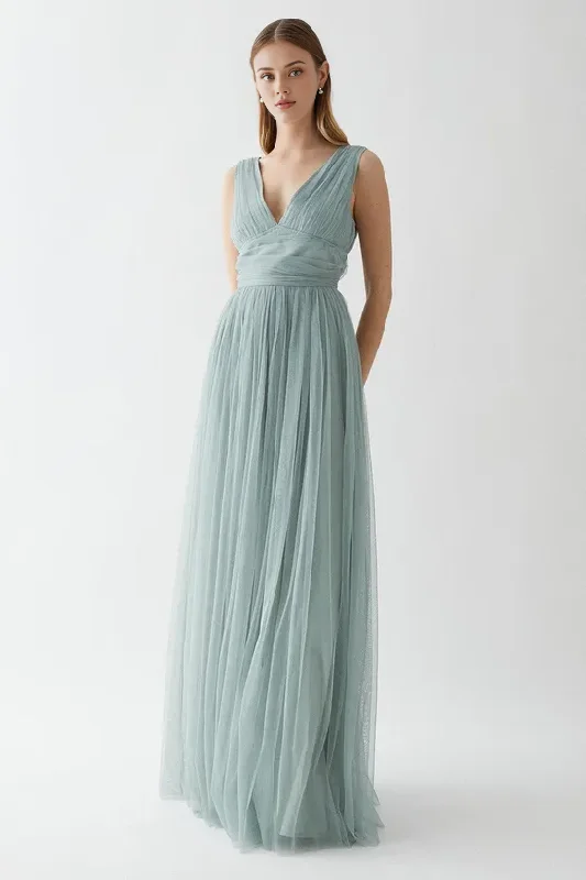 A-Line V Neck Pleated Waistband Mesh Bridesmaids Dress Wedding Guest Dresses Tunics Short Trendy A-Line V Neck Pleated Waistband Mesh Bridesmaids Dress Wedding Guest Dresses Tunics Short Trendy