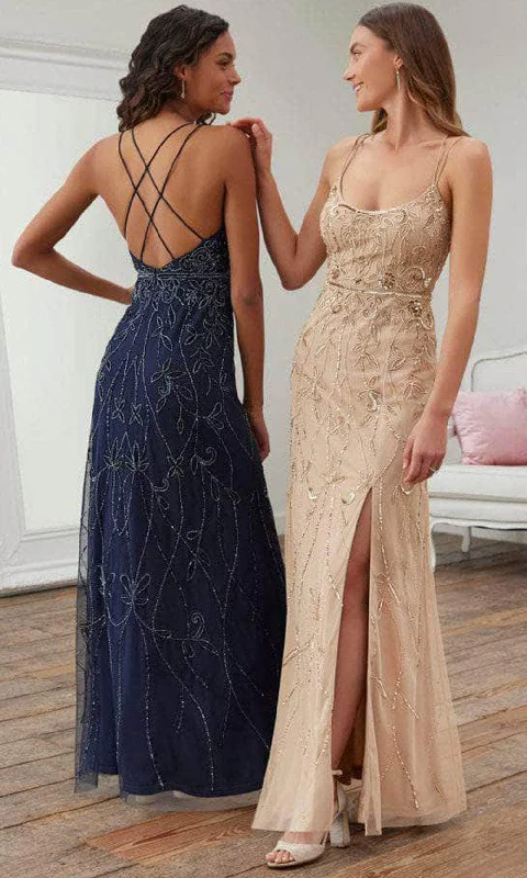 Adrianna Papell Platinum 40376 - Strappy Back Long Dress Tunics Velvet soft