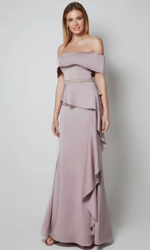 Alyce Paris 27563 - Off Shoulder Mother of the Bride Long Dress Tunics Corduroy durable Alyce Paris 27563 - Off Shoulder Mother of the Bride Long Dress Tunics Corduroy durable