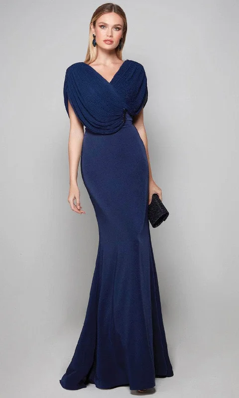 Alyce Paris 27591 - V-Neck Draped Bodice Long Dress Tunics Custom made